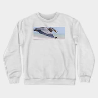 Caught By Surprise - Great Blue Heron with Fish Crewneck Sweatshirt